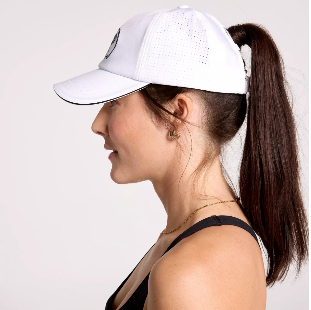 CALIA Women's Ponytail Cap White Black - Picture 1 of 8